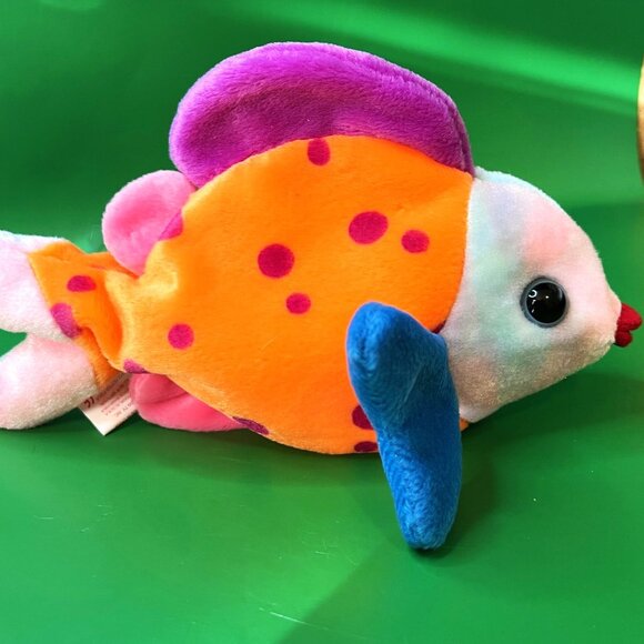 Ty Beanie Baby Lot of 6 Ocean Beanbag Plush Stuffed Animals Fish Walrus Crab 90s - Picture 12 of 15